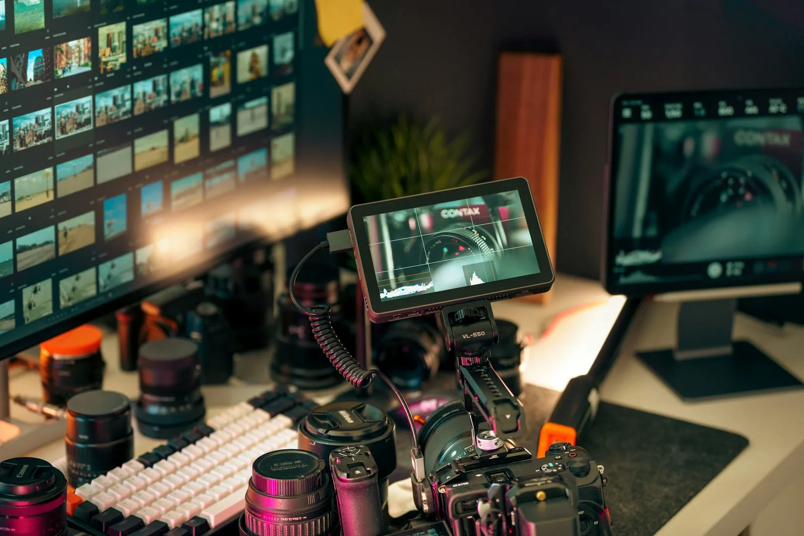 Video production equipment: cameras, lenses and monitors
